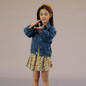 Newest Fashion Denim <b>Jacket</b> Kids Loose Print Single-breasted Blue Outwear Spring Autumn Cute Youth Girl's Denim <b>Jacket</b> - Product Image 5
