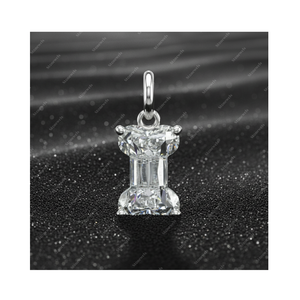 Pendentif et breloque en or fin 925 avec diamant de laboratoire certifié GIA IGI 0,5 ct DEF VVS VS, cadeau pour lui - Product Image 1