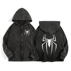 Men's High Street Fashion <b>Winter</b> <b>Fleece</b> Heavyweight 100% Cotton Lined Sequin Embroidery Eco-Friendly Regular Fit Hooded Pullover - Product Image 1