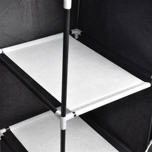Armadio Portatile Pieghevole Nero da 71 Pollici con Ripiano, Organizzatore per Vestiti e Biancheria in Metallo e Plastica - Product Image 6