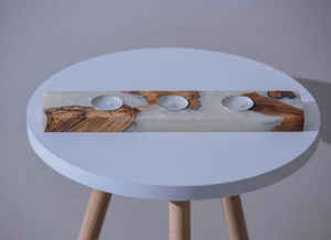 Bougeoir moderne artisanal en résine et en bois Fusion pour le salon, le bureau et les cadeaux. - Product Image 3