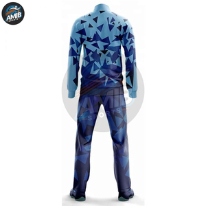 Sublimation Adult Men's Track Suit <b>White</b> And Blue Color Zipper Up Plus Size Sublimation <b>Tracksuits</b> For Adult Men's - Product Image 3