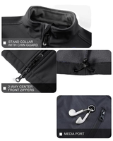 Veste d'hiver softshell personnalisable, col montant, logo sur le devant, doublure polaire chaude, fermeture éclair imperméable, pour la randonnée en plein air
