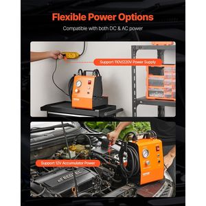 Kit Profesional de Purgado de Frenos Eléctrico de 110V con Manómetro de Presión para Cilindro Maestro y Bomba de Aire Integrada para Reparación de Frenos - Product Image 5