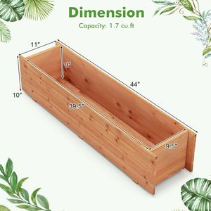 Fioriera da Esterno in Legno di Abete con Sistema di Auto-Irrigazione, 2 Fori di Drenaggio e 3 Barre Trasversali Inferiori - Product Image 5