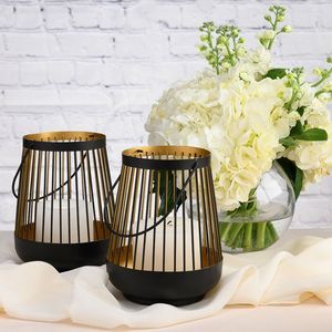 Farol de metal para velas con asa portátil para jardín, porche, patio e iluminación de bodas - Product Image 4