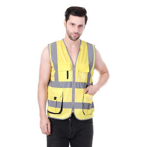 Chaleco de Seguridad de Alta Visibilidad EN ISO 20471 Clase 2, Transpirable, de Malla de Poliéster, con Cierre Frontal, 7 Bolsillos y Presilla para Radio - Product Image 2