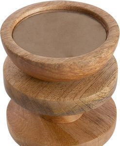 \Handcrafted Wooden Candle Holder Set <b>Rustic</b> Decorative Pillar Candle Stand for Home <b>Table</b> Decor - Product Image 3