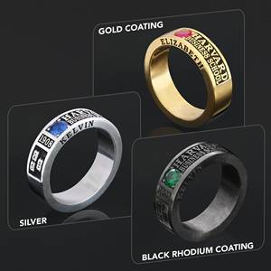 Bague d'école BOJ 035 personnalisée en argent et diamant, cadeau unisexe pour la remise des diplômes universitaires, occasions de fête, prix bas - Product Image 2