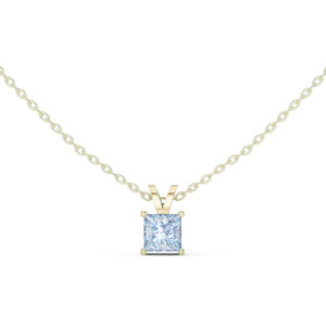 จี้เพชรทรงปริ๊นเซสทองคำขาว 14K เพชรเพาะเลี้ยงสำหรับผู้หญิง |   ชุดทำงาน |   เพชรที่เพิ่งเพาะเลี้ยง - Product Image 3