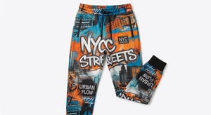 ชุดวอร์มกราฟฟิตี NYC แบบ OEM สั่งทำพิเศษสำหรับผู้ชาย พิมพ์ลายเต็มตัว สไตล์สตรีทแวร์ เสื้อซิปมีฮู้ด กางเกงจ็อกเกอร์ มีกระเป๋าข้าง - Product Image 4