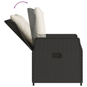 Ensemble de salle à manger de jardin en rotin noir 4 places, résistant aux intempéries, mobilier d'extérieur de style contemporain - Product Image 4
