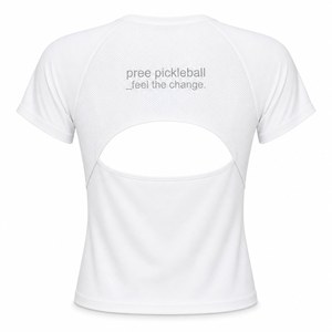 T-shirt de sport pour femme Pickleball, manches courtes, col rond, dos ventilé en mesh, respirabilité zonée, tissu doux comme un nuage. - Product Image 1