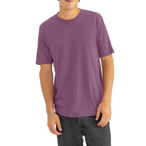 เสื้อยืดผู้ชายสำหรับใส่ทุกวัน ผลิตจากผ้าฝ้ายผสมเนื้อนุ่ม แขนสั้น ระบายอากาศได้ดี ทรงลำลอง เหมาะสำหรับกิจกรรมกลางแจ้งในฤดูร้อน - Product Image 1