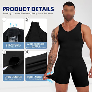 Compression Jumpsuit Unisex High Elastic Antibacterial Breathable Quick Dry Seamless Full <b>Body</b> Sports Romper Spandex/Nylon - Product Image 2