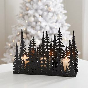 Wholesale White Metal <b>Christmas</b> Tree Shape <b>Tea</b> <b>Light</b> Candle Holder for Home Decoration - Product Image 5