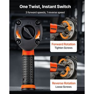 Avvitatore Pneumatico a Impulsi da 1/2 Pollice, 1100 ft Lbs di Coppia Inversa, 7500 RPM, 4 Velocità Regolabili, Leggero - Product Image 3