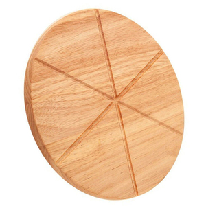 Tabla Redonda de Madera de Teca Hecha a Mano de Primera Calidad para Servir Pizza, Queso y Charcutería, con Asa - Product Image 3