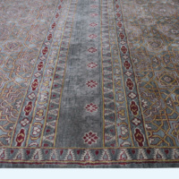 Handgeknüpfter Wollteppich Salbeigrün und Rostfarben Mehrfarbiges Geometrisches Muster Luxus Wohnzimmerteppich Waschbar Orientalisch