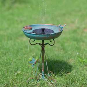 Bain d'oiseaux en bronze antique en forme de tournesol, support métallique pour bain d'oiseaux, décoration de jardin extérieur, mangeoire pour oiseaux sauvages, station d'eau - Product Image 2