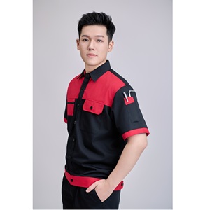 ชุดคลุมทำงานแขนยาวผู้ชาย FMF ผ้าโพลีเอไมด์ระบายอากาศได้ดี สีดำและสีแดง - Product Image 4