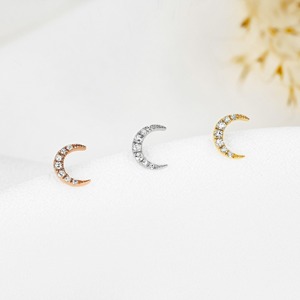 Pendientes de Oro de 14K con Diamantes Cultivados en Laboratorio, Diseño de Luna, para Mujer, Joyería Minimalista para Boda y Aniversario - Product Image 3