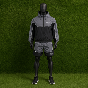 Mens Activewear Windbreaker <b>Jacket</b> And Shorts Set Wholesale Custom Logo Nylon Tracksuit Sports Fitness <b>Gym</b> Apparel - Product Image 2