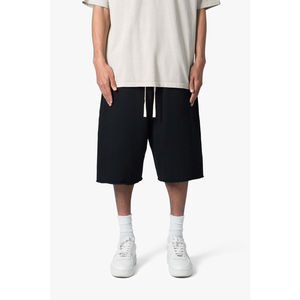 Shorts de survêtement en coton surdimensionnés pour hommes, en molleton épais, coupe ample, style streetwear décontracté, avec logo personnalisé brodé à la taille - Product Image 1