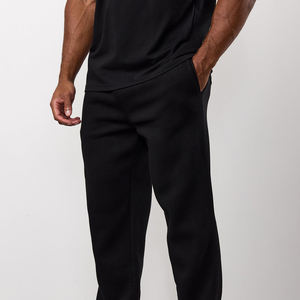 Unisex Black Half-<b>Zip</b> <b>Hooded</b> Sweatshirt Full Sleeve Solid Color Casual Tracksuit 100% Cotton Breathable Winter Wear Regular Fit - Product Image 3