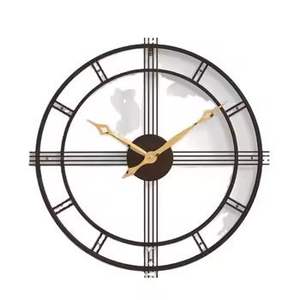 Horloge murale géométrique moderne de luxe, design hexagonal en fil métallique, horloge silencieuse pour la décoration murale créative de la maison et du bureau - Product Image 2