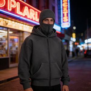 Sudadera con Capucha para Hombre, Estilo Casual, Hombros Caídos, Tejido French Terry, Color Sólido, Personalizable con Estampado de Burbujas, Venta al Por Mayor OEM - Product Image 1