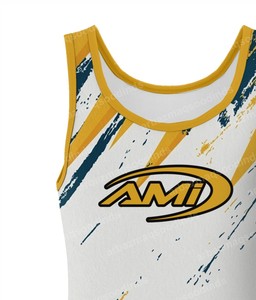Traje de Lucha AMI con Estampado por Sublimación, Ajustado, para Hombre, que Absorbe la Humedad, Transpirable, de Secado Rápido y Elástico - Product Image 4