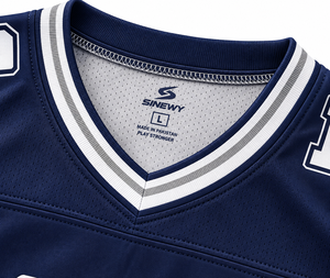 Camiseta de Fútbol Americano Azul Marino para Hombre, Número 11, Cuello en V, Manga Corta, Malla Transpirable, Ropa Deportiva - Product Image 3