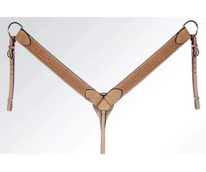 Cabezada, pechopetral y riendas de cuero tópico estilo western, con adornos de cesta y onda hechos a mano, herrajes de acero inoxidable, fabricante indio, marca LLT - Product Image 1