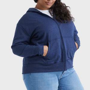 Sudadera con Capucha de Algodón 100% Tejida y Estampada para Mujer, Estilo Urbano, Ajuste Holgado, para Invierno y Entrenamiento, con Cremallera Personalizada, OEM ODM - Product Image 4