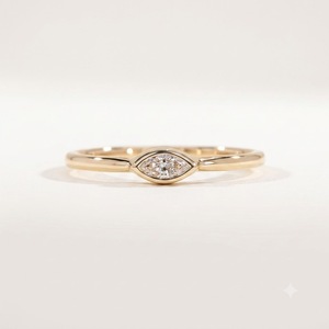 แหวนหมั้นเพชรเม็ดเดี่ยวทรง14K 18K สีทองขนาด5X2.5มม. ผ่านการรับรองจาก GIA - Product Image 1