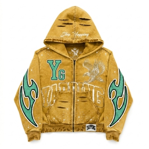 Winter Acid Wash Heavyweight Zipper <b>Hoodie</b> Regular Fit No <b>String</b> Vintage Washed Double Layer Streetwear Jacket - Product Image 2