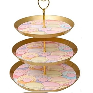 Soporte para Pastel de Estilo Clásico, de 3 Niveles, con Acabado Esmaltado, Hecho a Mano, para Decoración de Bodas - Product Image 1