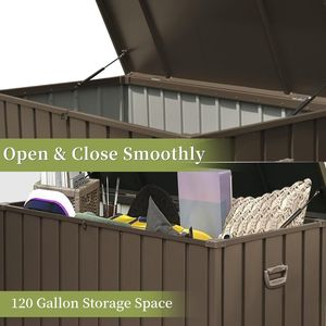 Contenitore da Esterno Impermeabile da 120 Galloni, Grande Box Portaoggetti per Patio, per Cuscini, Coperte, Attrezzi da Giardino con Serratura - Product Image 2