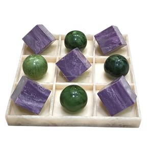 Juego de Tic Tac Toe Decorativo Hecho a Mano con Resina/MDF Ecológico - Juego de Mesa de Estrategia Premium para Decoración del Hogar - Product Image 1