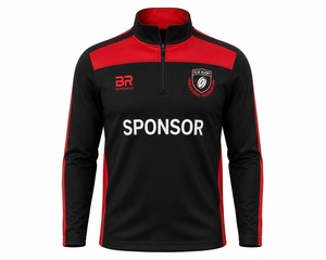 Chaqueta Deportiva Personalizada de Algodón/Poliéster con Cierre de 1/4 para Equipos de Fútbol y Rugby, Transpirable y que Absorbe la Humedad, Unisex - Product Image 1