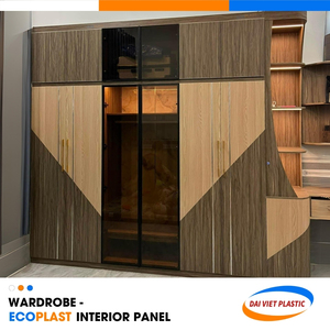 Armoire en finition bois mat Panneau intérieur en PVC Vietnam Leading Export Factory - Product Image 1