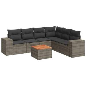 Conjunto de Sofás Modulares Grandes de Ratán PE Gris para Jardín, Colección Premium de Muebles para Exteriores - Product Image 2