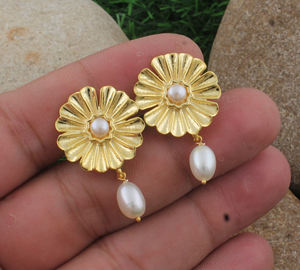 Pendientes de Perlas Naturales, Plata de Ley 925, Plateados, Elegantes, Regalo de Boda para Mujer, para Fiestas - Product Image 3