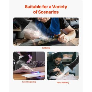 Extracteur de fumée de soudure sans balais 275W à double tuyau, filtres 4 étapes, absorbeur 10 vitesses, collecteur de poussière puissant 380m³/h - Product Image 6