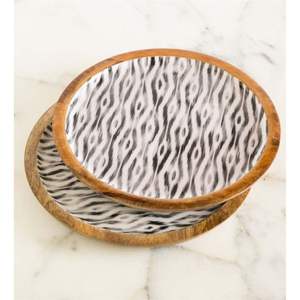 Plateau de service ovale en bois de manguier émaillé blanc de qualité alimentaire – Assiette décorative résistante aux rayures pour salades et pains - Product Image 5