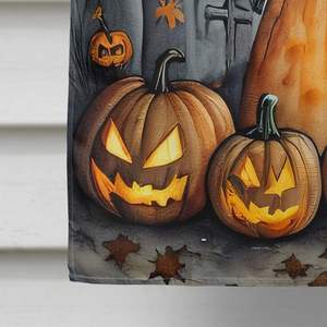 Bandera grande de esqueletos de Halloween espeluznante para decoración de pared de patio de porche-Banner de poliéster multicolor - Product Image 4