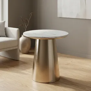 Modern Metal Coffee <b>Table</b> with <b>Marble</b> <b>Top</b> Durable Eco-Friendly Minimalist Design Living Room Furniture - Product Image 3