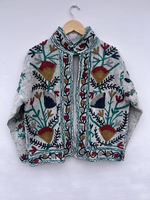 Jaket Musim Dingin Remaja Buatan Tangan Vintage Suzani Bordir Bolak-Balik Ukuran Besar Tahan Air Ramah Lingkungan 100% Katun |   Terbuka