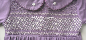 Mono de algodón personalizado con smock hecho a mano para bebé, de manga larga y con pies, para otoño/invierno, para recién nacido, de una pieza, ropa de juego. - Product Image 2